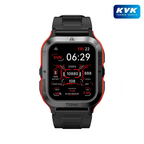 Kospet Tank M2 Smart Watch - Kırmızı - KVK Teknik Servis Garantili