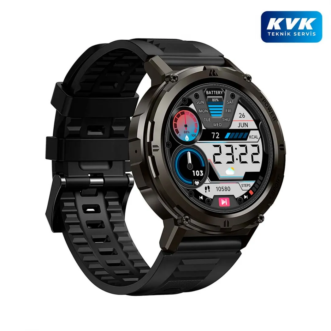 Rova Stone T2 Smart Watch - Siyah - KVK Teknik Servis Garantili