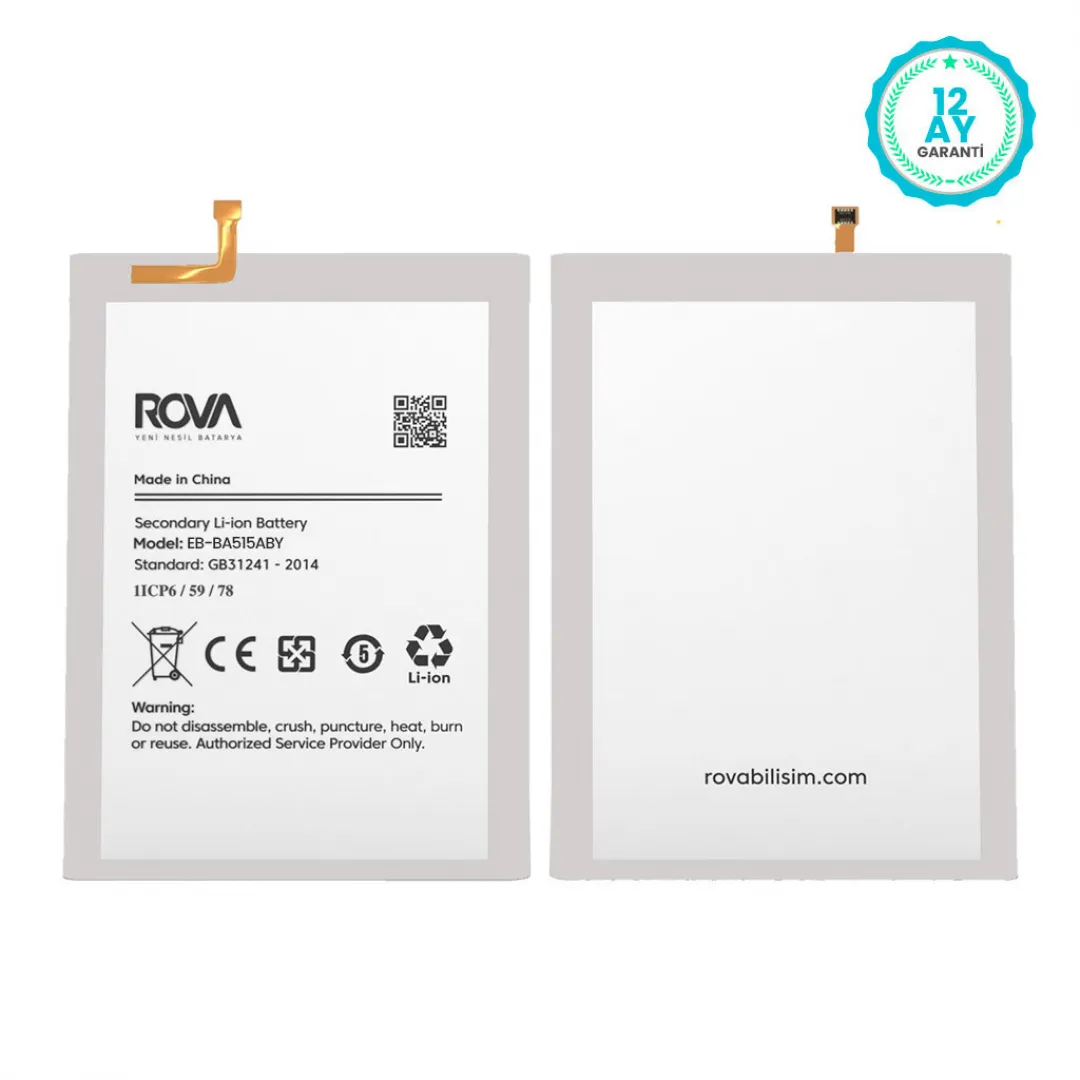 Rova Samsung A51 4G SM-A515 Batarya Pil 4000 mAh 
