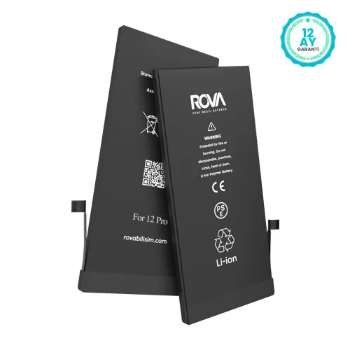 Rova iPhone 12 Pro Yüksek Kapasiteli Batarya Pil 3210 mAh