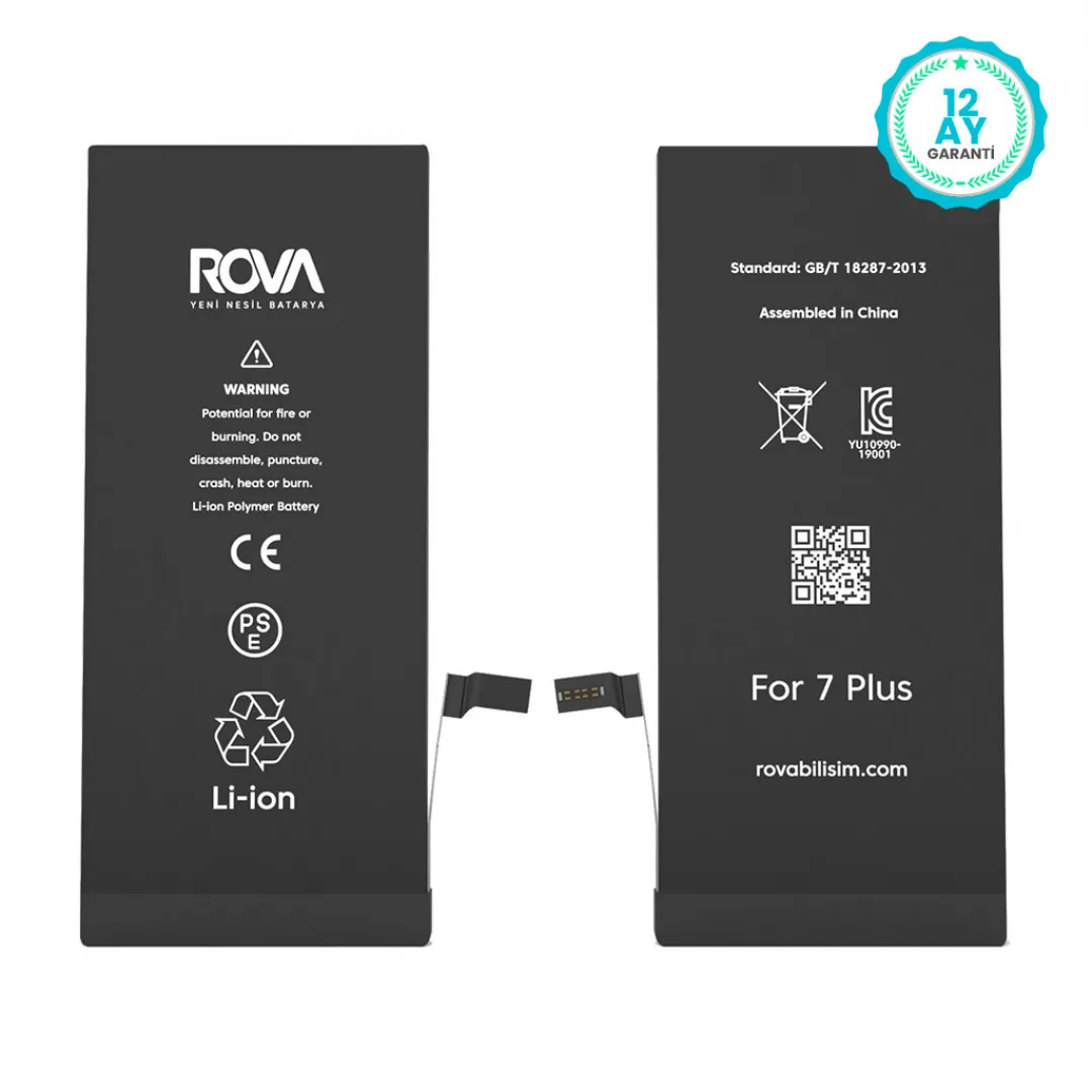 Rova iPhone 7 Plus Yüksek Kapasiteli Batarya Pil 3410 mAh