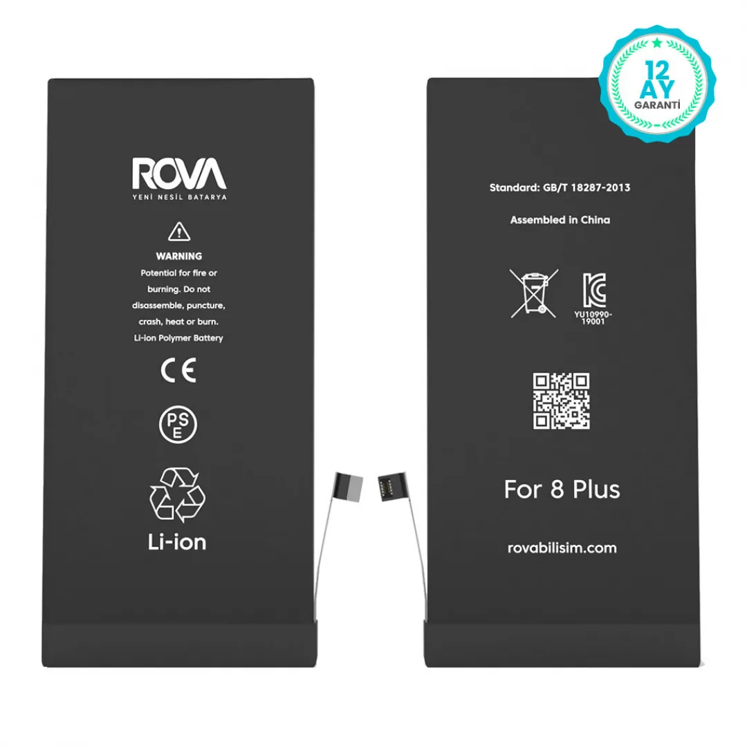 Rova iPhone 8 Plus Yüksek Kapasiteli Batarya Pil 3400 mAh