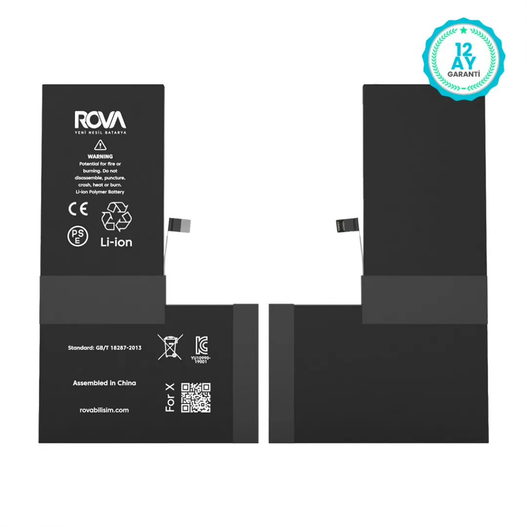 Rova iPhone X Yüksek Kapasiteli Batarya Pil 3190 mAh